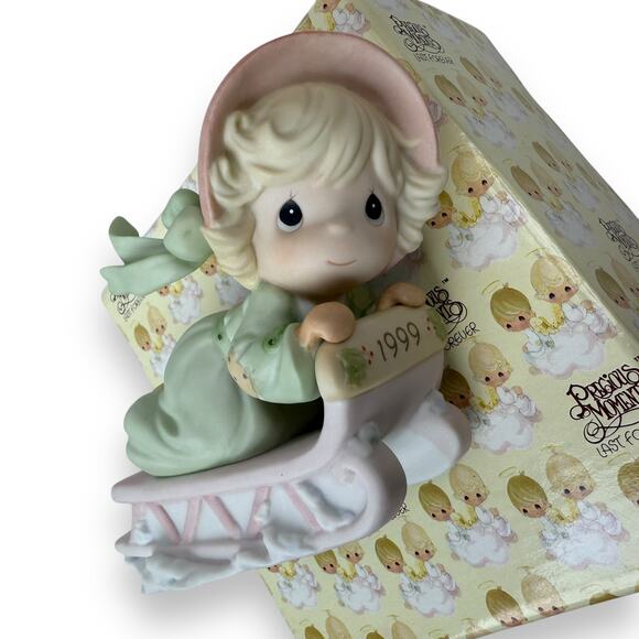 1999 Slide Into The Next Millennium w/Joy PRECIOUS MOMENTS porcelain figurine - Picture 4 of 11